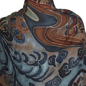 Stunning Artisan Hand Painted Wearable Art Silk Scarf Carol Gardyne